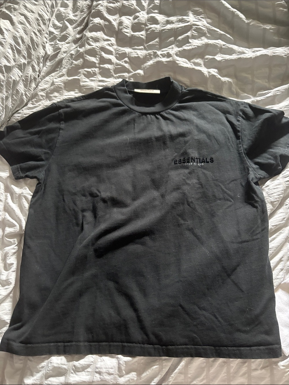 Essentials Black Short Sleeve Crew Logo Tee